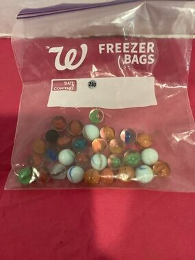 250-Lot of 30 Vintage Glass Marbles Various Styles, Colors, and Sizes